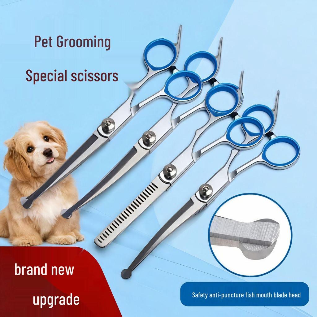 Professional Pet Grooming Scissors Set for Dogs – Ideal for Trimming Teddy, Pomeranian, and Samoyed Coats