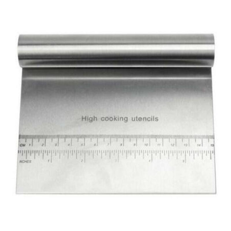 Stainless Steel Pastry Bench Scraper Dough Cutter Pizza Cake Cookies Divider