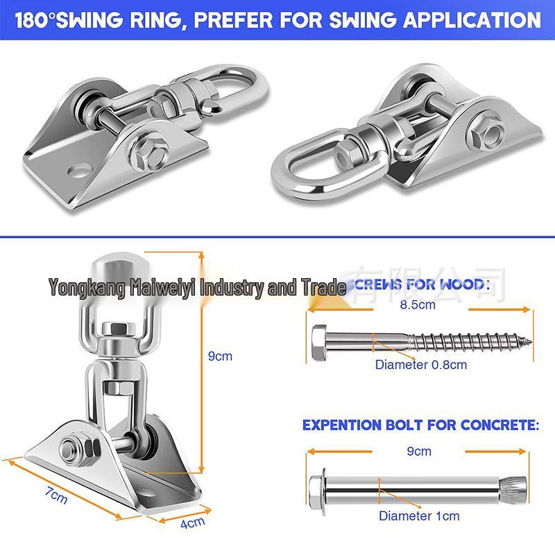 Rotating 304 Stainless Steel Aerial Yoga Hammock Hanging Kit