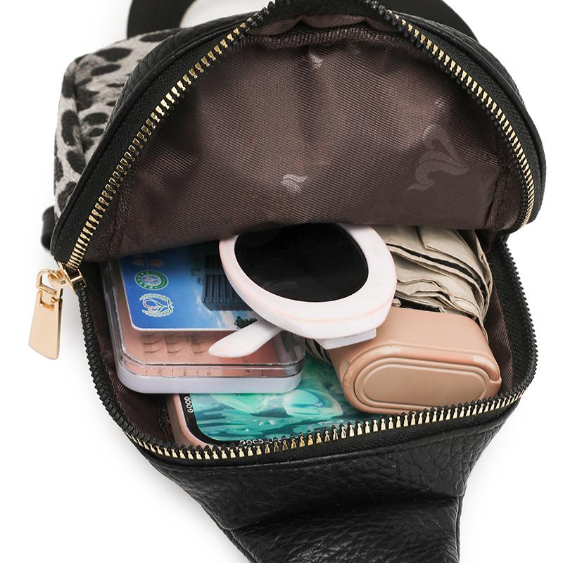 Τσάντα Στήθους με Λεοπάρ Μοτίβο Γυναικεία Τσάντα Χιαστί Χρωματική Αντίθεση Ώμου Κινητού Τηλεφώνου Μικρή Τσάντα