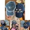 Butterfly Knot Denim Baseball Cap With Sun Protection For Casual Women