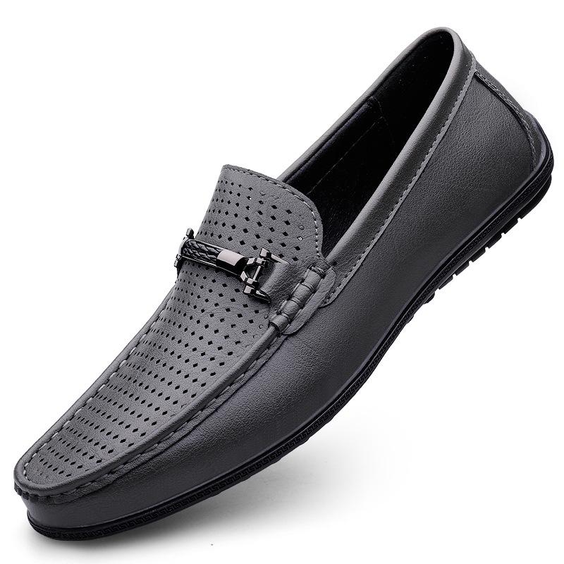 Men's Soft Cowhide Leather Casual Shoes, Size 36-45, Slip-On Style