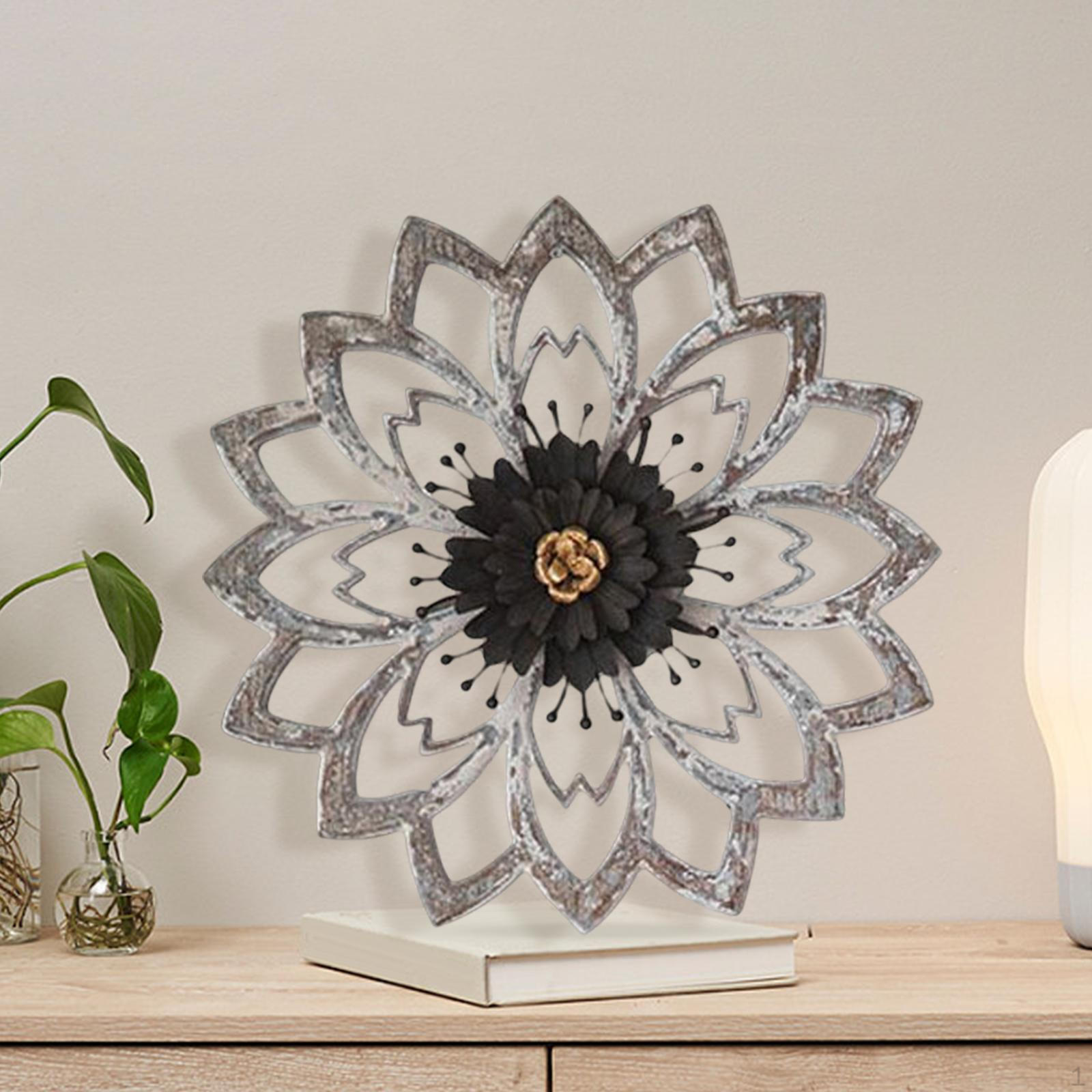

Retro Wooden Rustic Wall Decor Flower Hanging Art Boho Farmhouse for Living Room StyleB