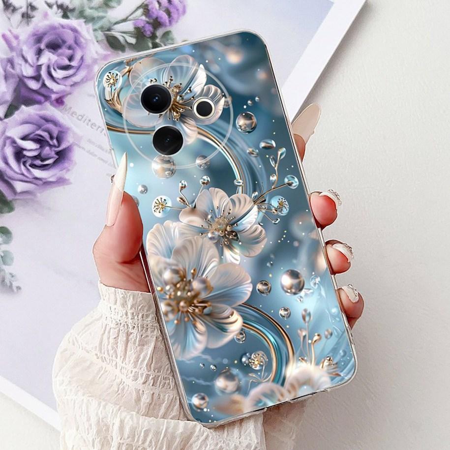 Hülle Für Vivo Y39 Y300i 5G Cover V2436 V2444A Neue Mode Blume Schmetterling Weiches Silikon Klare Hülle Für VivoY39 VivoY300i Funda