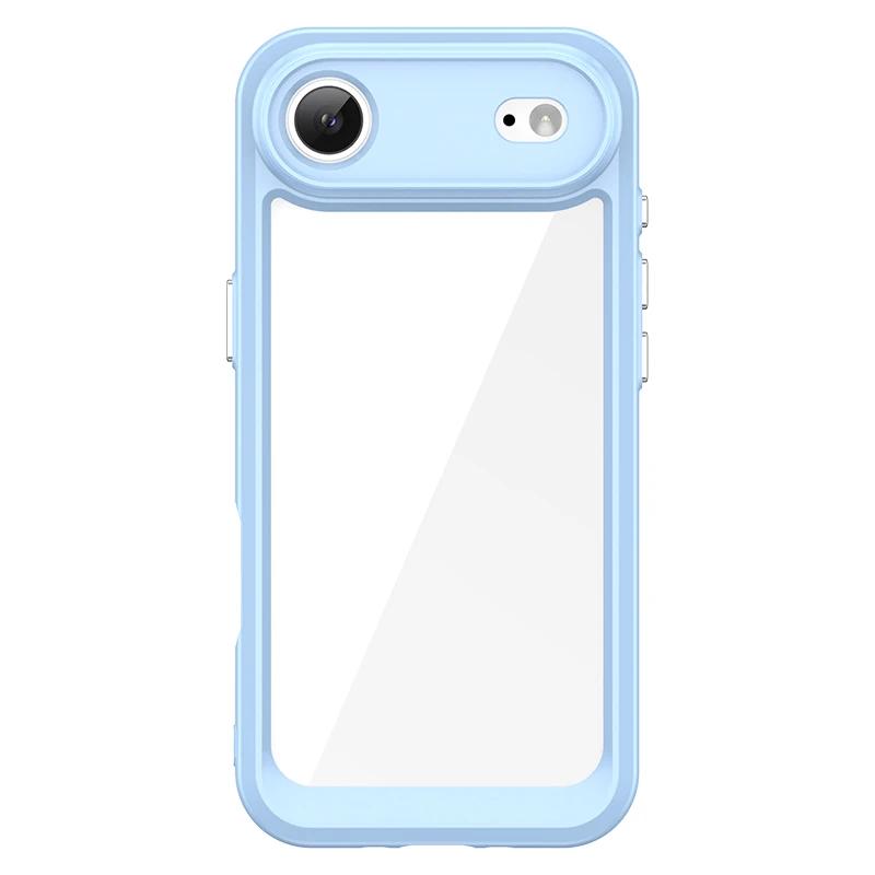 Fashion Clear PC+TPU Soft Silicon Phone Case for IPhone 17 Air 16 15 14 Plus 13 12 11 Pro Max Bumper Anti-Drop Protect Cover