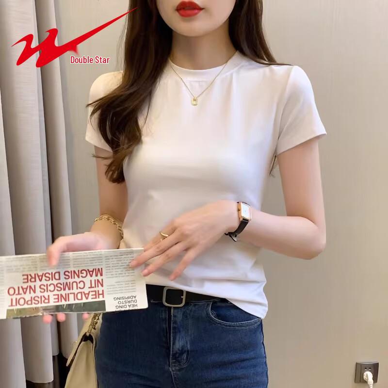 Women's Mock Neck Slim Fit Short Sleeve T-Shirt