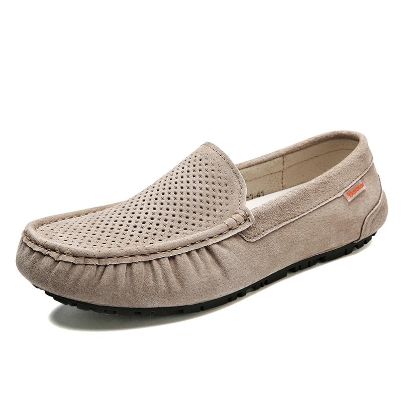 Breathable Casual Leather Mens Shoes Slip On Summer Loafers Hot Sale Driving Shoes Ultra-light Male Moccasins Leisure Walk Flats