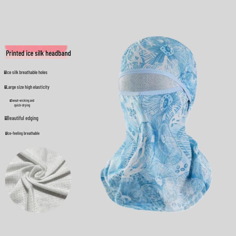 Men's Summer Ice Silk Headwear: Cycling, Fishing, Sun Protection Scarf, Welder Mask, Neck Protector, Helmet Liner