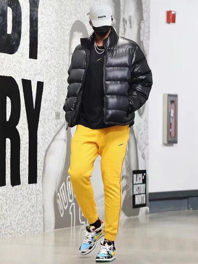 

NOCTA Блискуча пуховик зі стійким коміром - Зимовий бавовняний стьобаний стиль L чорний