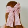 [Worn by IVE Jang Won-young] Jacquard Big Ribbon Hairpin _ Pink