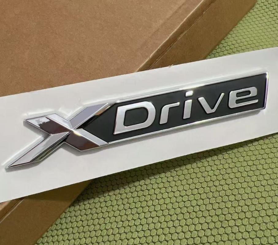 1X New ABS Chrome Black Fender Lowercase Letters XDrive Emblems for 1 3 4 5 6 7 Series X1 X3 X4 X5 X6 Z4 GT X Drive Badges