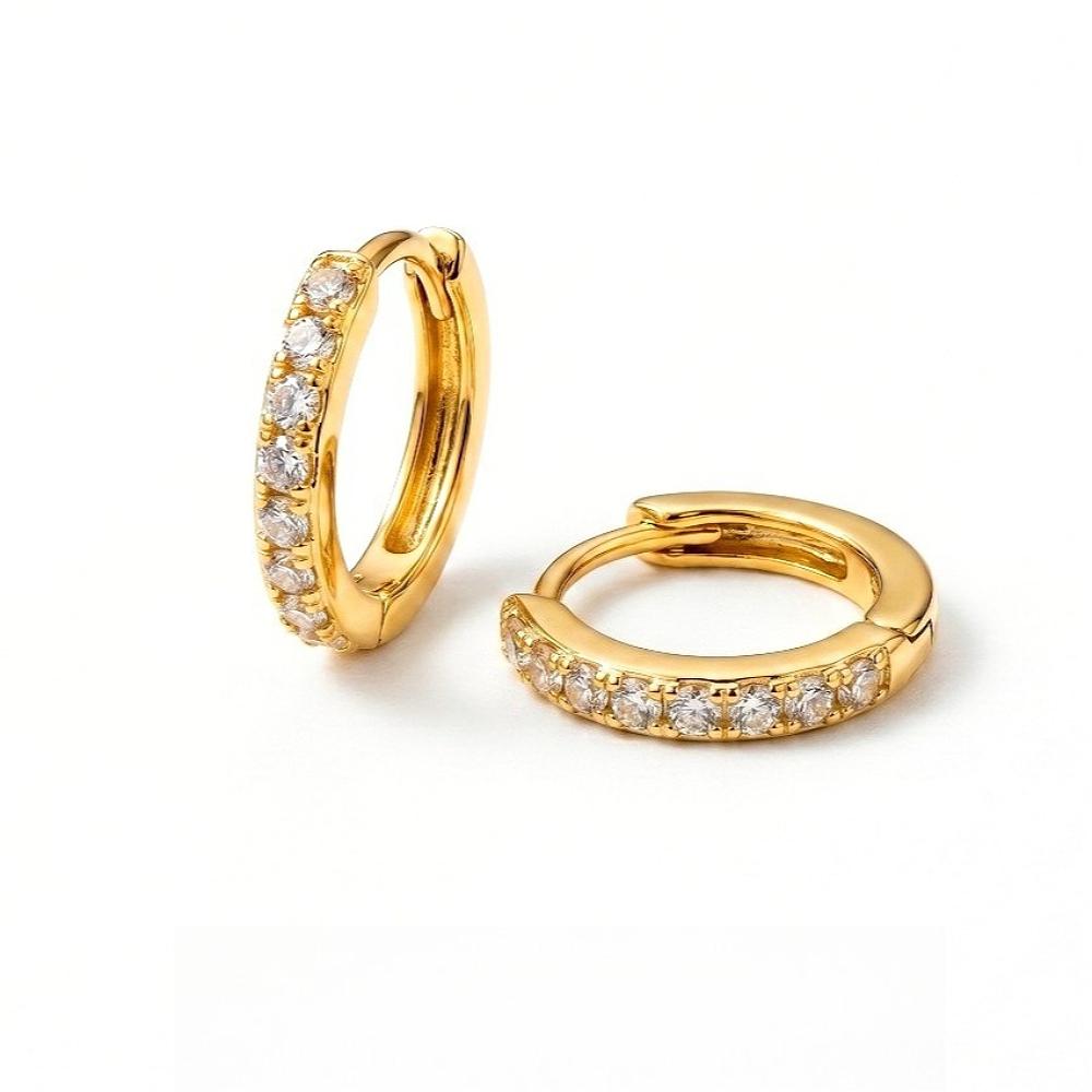 Mariasz Minimalist 5-9mm Copper Dainty Hoop Earrings Classic Crystal Zirconia Small Helix Tragus Gold Color Jewelry for Women