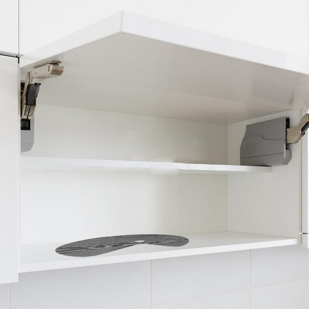 2Pcs Lazy Susan Shelf Liner Non-Slip Round Kitchen Cabinet Liner Cut-to-Size Circle Shelf Mat for Pantry Fridge Drawer Organizer
