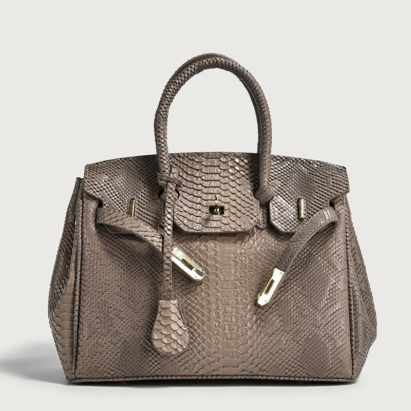 New Luxury High-quality Snake Pattern Platinum Bag Temperament Portable Shoulder Oblique Span Women's Bag