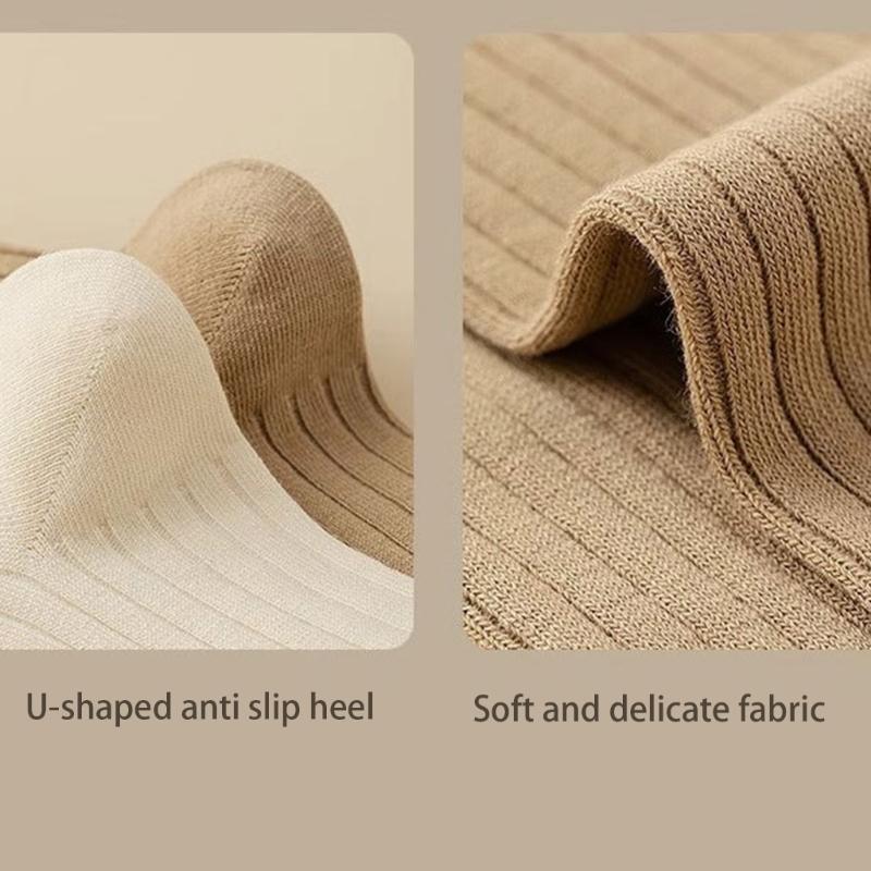Einfarbige Kniehohe Lange Socken für Damen Japanische Studentin Raffung Lässiges Oberteil Gerippt Gestrickt Oberschenkelhohe Strümpfe Strumpfwaren