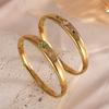 ZAKOL Lusso Acciaio Inossidabile Colore Oro 18K Bracciali Aperti Zirconi Colorati Intarsiati Affascinante Impermeabile Regalo Donna con Zirconi