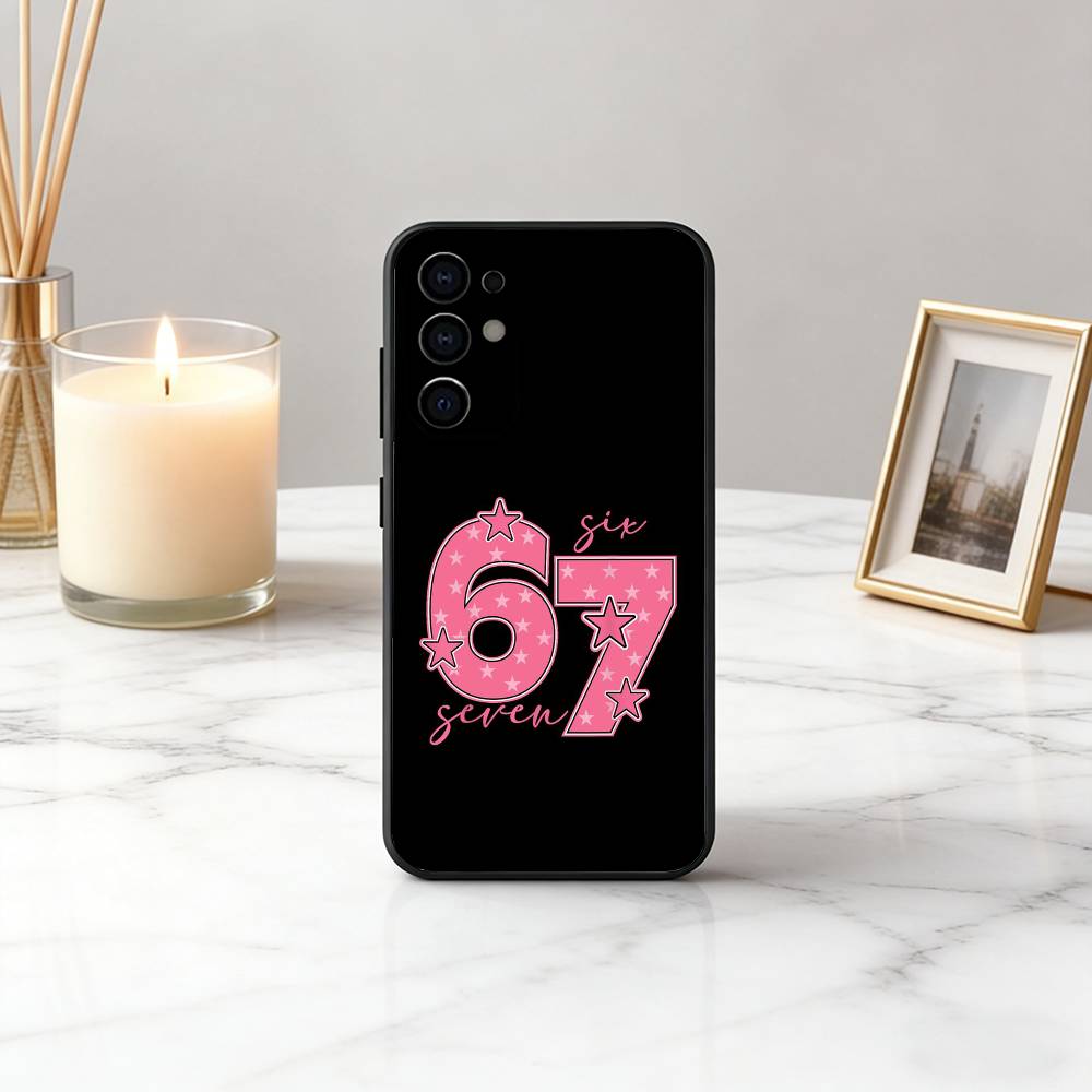 

Six Seven 67 SS Phone Case Black Silicone Soft For Samsung S25,S24,S21,S22,S23,S30,Ultra,S20,Plus,Fe,Lite Samsung S235G