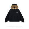 Unisex Oversized Hooded Zip-Up Sweatshirt With Faux Fur Trim Casual Winter Streetwear Top
