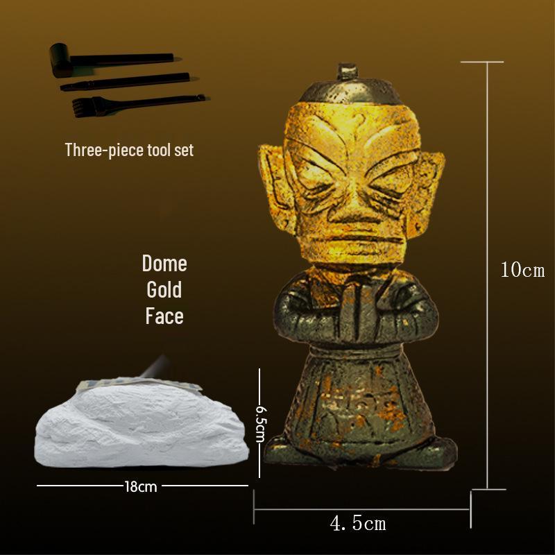 Sanxingdui Cyclops Mask Toy: Children s DIY Archaeological Bronze Ware Digging Kit