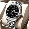 AKNIGHT Men's Analog Watch with Anti-Reverse Bezel, Easy-to-Read Luminous Dial, Stainless Steel Band, 30m Water Resistance, Japanese Manual
