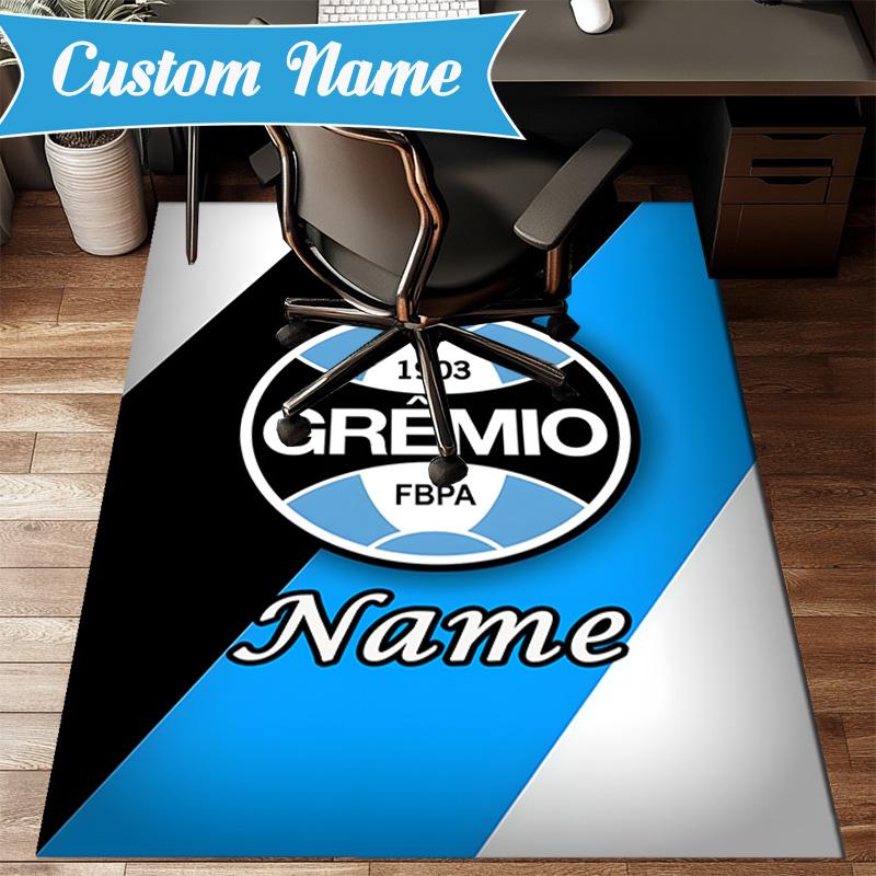 Custom Name Gremio Soccer Crest Design Rug Game Carpet, Floor Mat for Bedroom Living Room Entryway Rug, Home Decor Idea Gift for Christmas birthday