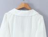 European Autumn Women's White Doll Collar Long Sleeve Slim Fit Shirt