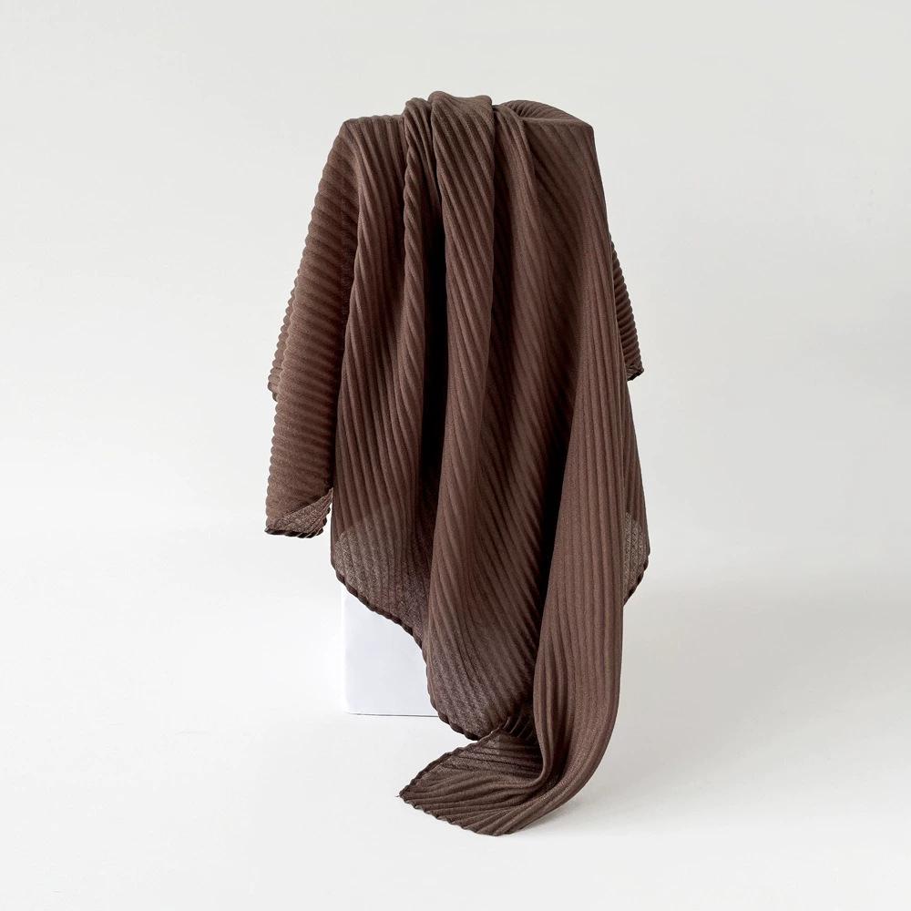 90*90cm Pleated Cotton Linen Square Scarf For Women Muslim Hijab Scarves Shawls Solid Headscarf Wraps Islamic Turban Headband