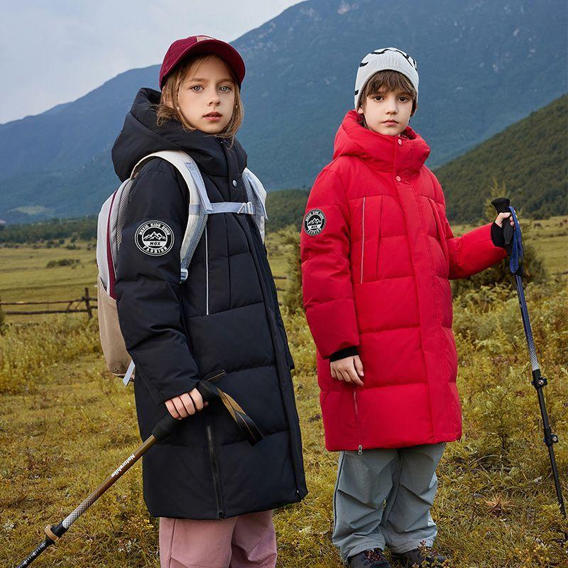 Dziecięca kurtka puchowa średniej długości, pogrubiona, chłopięca kurtka codzienna, zimowa kurtka puchowa