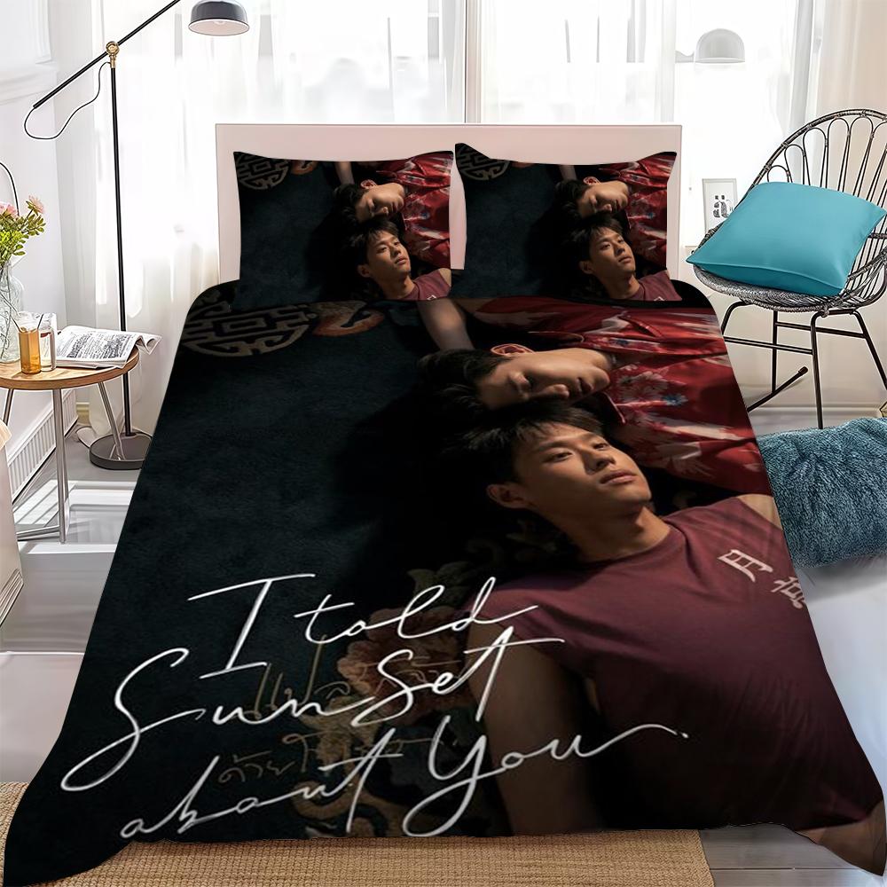 I Told Sunset About You Bkpp Duvet Cover Set Home Style Bedding Soft Laundry Cotton Bed 3 Piece Set Student Dormitory Gift
