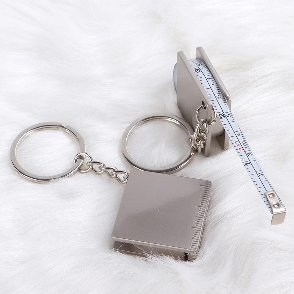 1PC Stainless Steel Retractable Ruler Tape Keychain Measuring Gauging Tools Keyring Pull Ruler