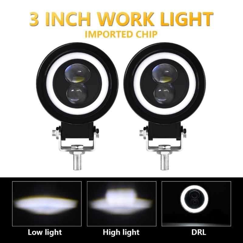 LED Motorcycle Scooter Car Headlight Working Spot Light Universal Fog Lamp High-brightness Driving Lamp 9-30V Waterproof