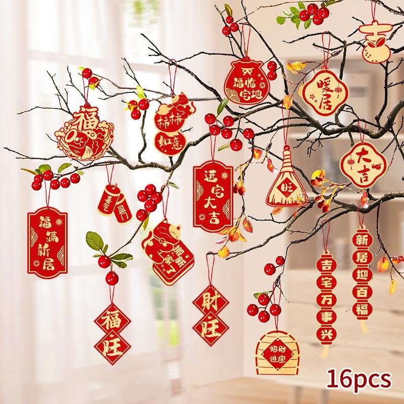 2025 Spring Festival Pendants Chinese Lunar New Year Decoration Hanging Craft Ornament Wealth Tree Decor Pendant Home Decoration