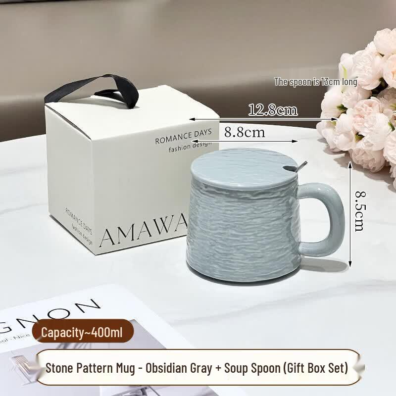 Star Ceramic Mug with Spoon