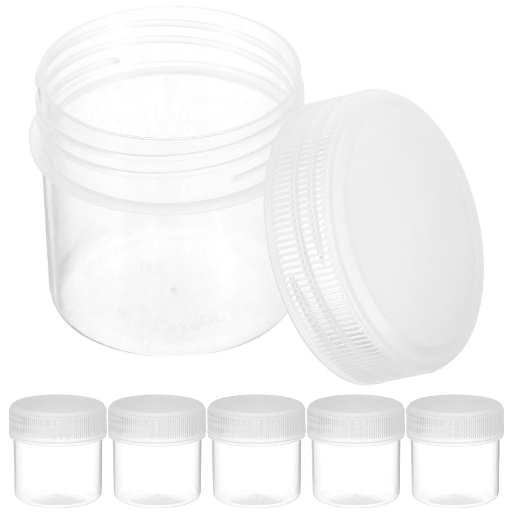 6Pcs Paint Storage Containers with Lids Heavy Duty Plastic Buckets for Pigments Coatings 30Ml Portable Stackable Industrial Use