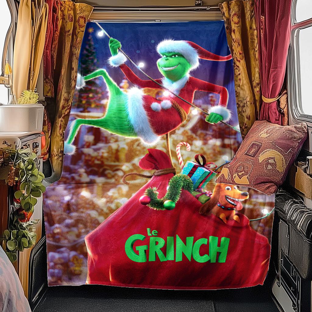 Christmas Gift Comedy Movie How the Grinch Stole Christmas blanket home warming, four season bed decoration sofa cover flannel throwing blanket K15