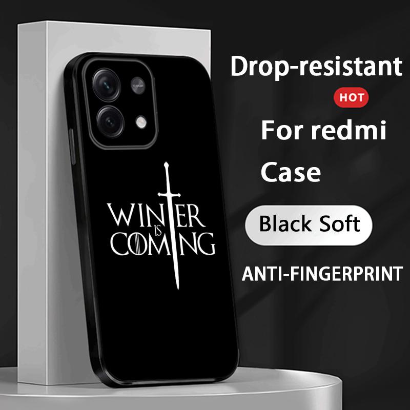 G-game of T-thrones Fashion Poster Logo Phone Case For Redmi Note 14 13 12 11 Pro Plus S 5G 14C A3 Soft Black Phone Cover