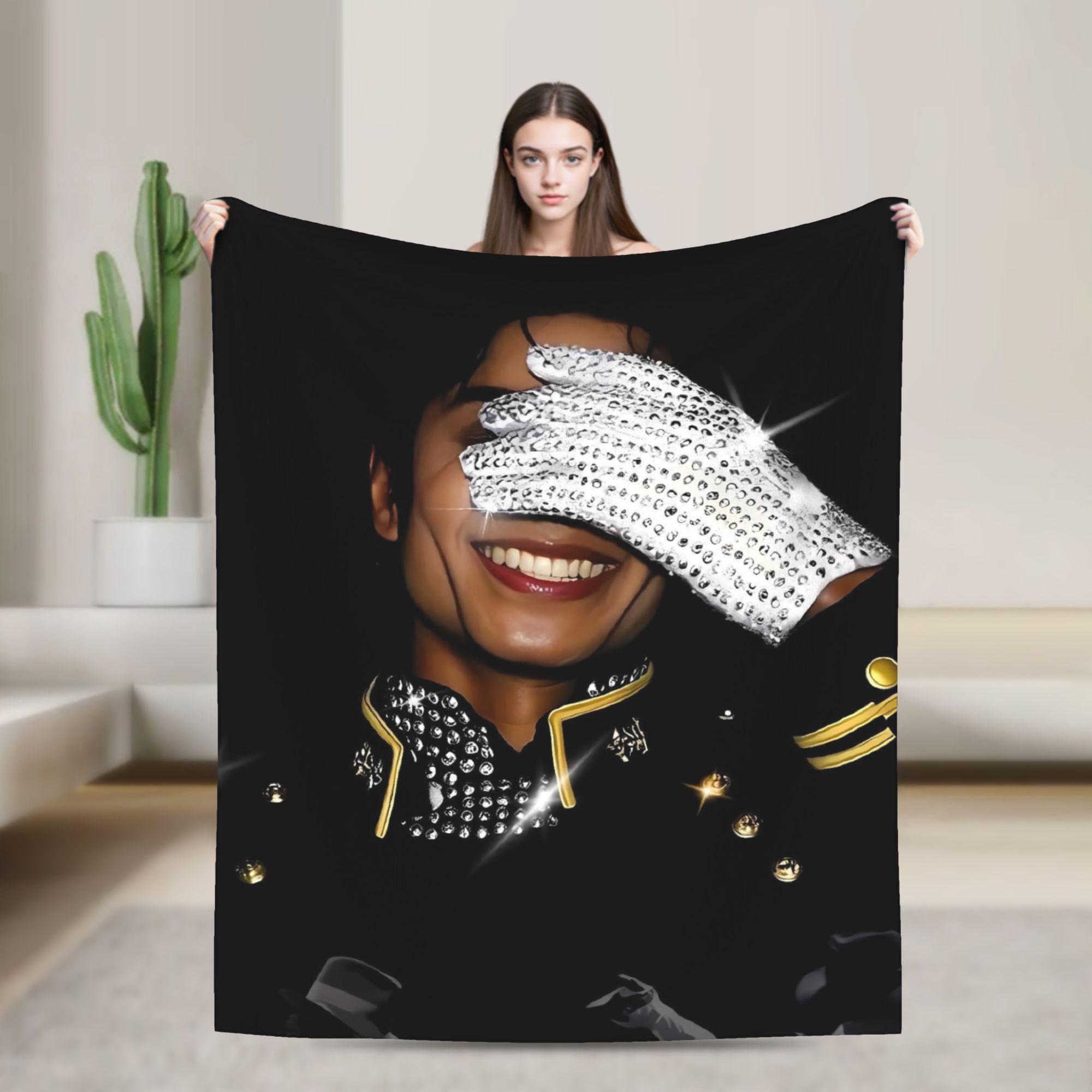 Michael Jackson Warm Soft Blanket Travel Plush Throw Blanket Fashion Living Room Flannel Bedspread Sofa Bed Cover 75X95CM