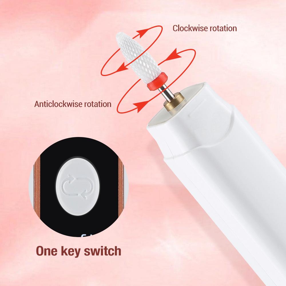 Portable Three-Speed Electric Nail Polisher and Cuticle Remover for Nail Art