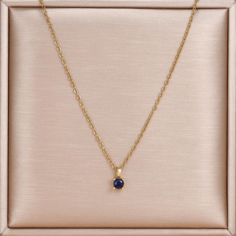 18 Karat Vergoldete Halskette Einzelner Funkelnder Zirkon Edelstahl Schlüsselbein Kette für Damen Hochzeits Schmuck collares