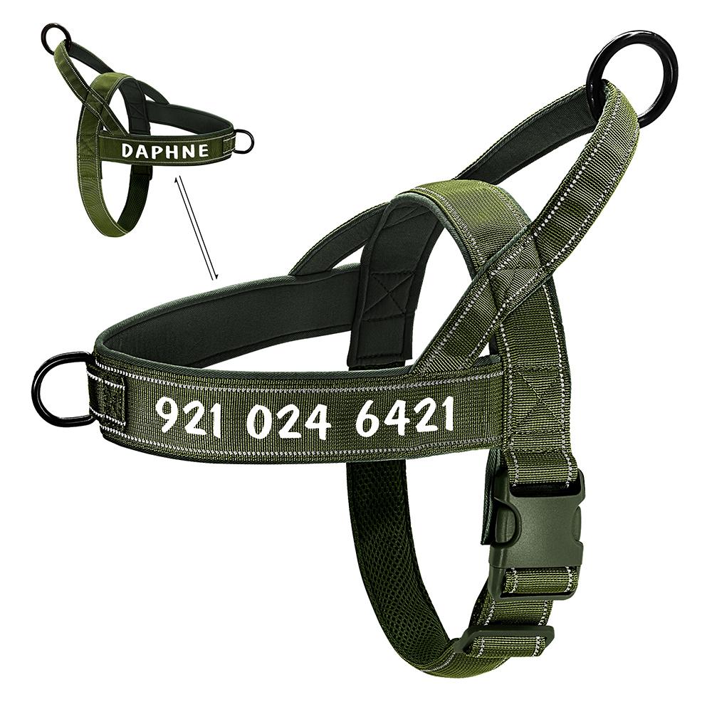 Personalized Dog Military Tactical Harness Reflective Dogs Harness Vest Customized Pet Training Vest for Medium Large Dogs