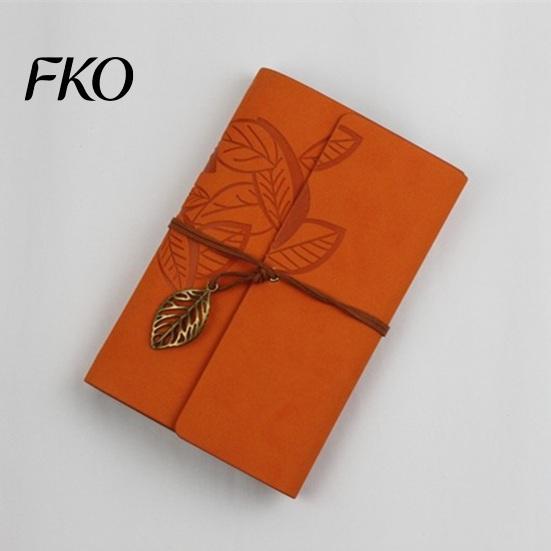 Unique Strap Pendant Notebook Vintage Faux Leather Journal, A5 A6 A7 6 Ring Loose-Leaf Metal Leaf Bookmark with Retro for Writing, Sketching,
