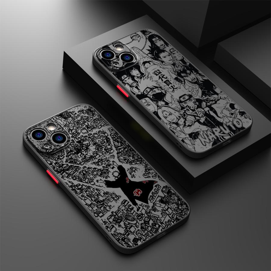 Matte Phone Cover Case for iPhone 14 12 11 X 15 Plus 13 Mini 16 Pro Max XR Cool Anime Characters