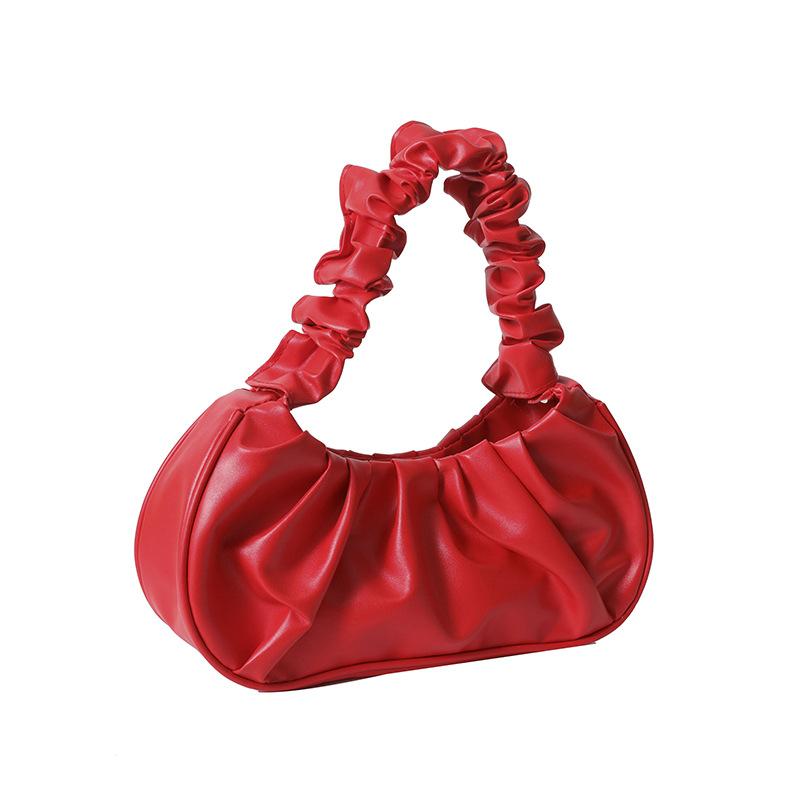 Pleated Bag Women's Spring and Summer New Style Small Fresh Fashion Handbag Niche Large Capacity Shoulder Bag Cloud Bag
