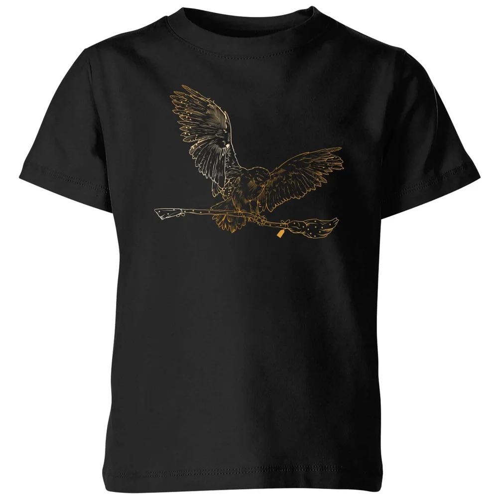 

Harry Potter Hedwig Broom Gold Kids T-Shirt - Black - 3-4 Years 150