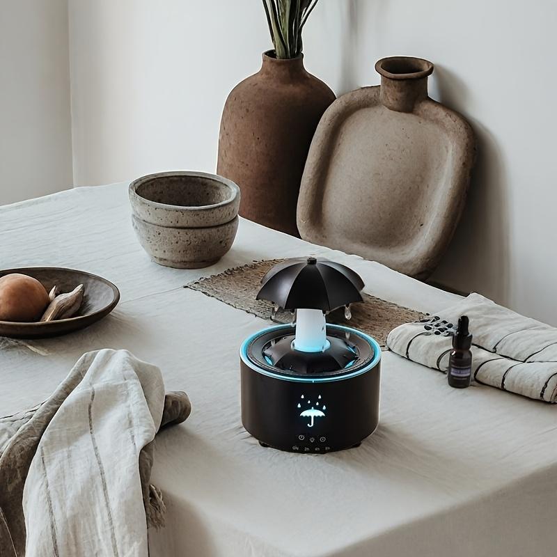 Umidificator Rotativ Tip Umbrelă Picătură, Uz Casnic cu Ceață Abundentă, Desktop, Iluminare Colorată, Aparat de Aromaterapie, Telecomandă, Aromaterapie Nu este Inclusă