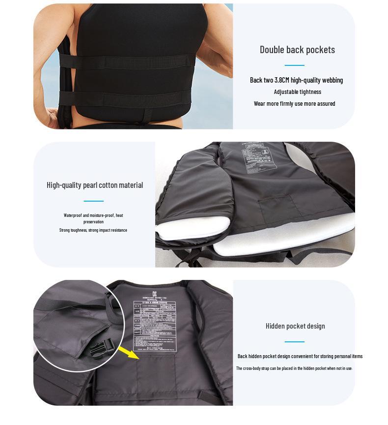 Легкий рибальський жилет для дорослих: Дихаючий, Портативний, Рятувальний жилет з поясним ременем для літнього водного рятування