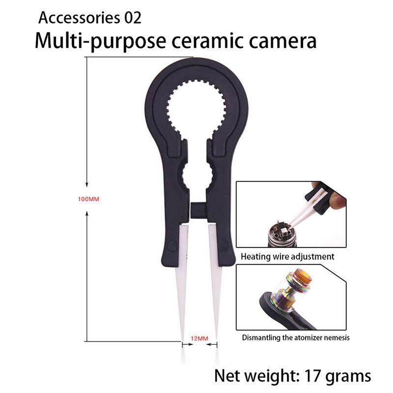 Mini Vape Tool Kit Bag Ceramic Tweezers Pliers Wire Vape Band Coil Jig Cotton Diy Multifunction Tool