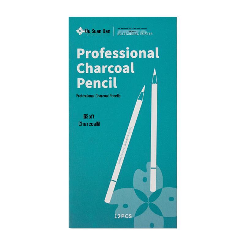 Ousidang Charcoal and Carbon Pencil Art Sketch Set - Speed Sketching with Dedicated Brushes, 14B & 16B