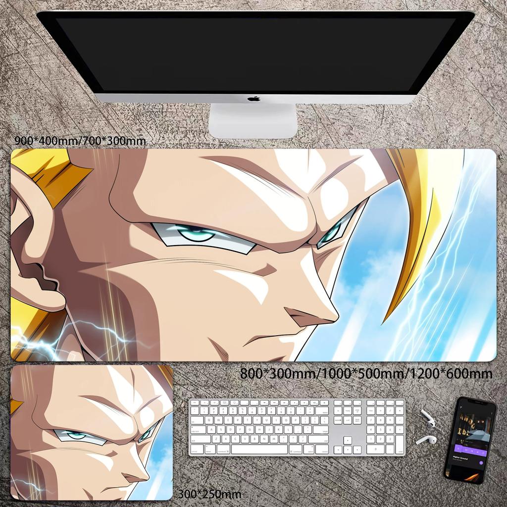 Skórzana podkładka pod mysz do biura Wysoka rozdzielczość Drukowanie Dragon Ball Mata na biurko Uroczy Son Goku Zablokowana krawędź Duży Pogrubiony Mata na biurko komputerowe Podkładka do pisania Klawiatura