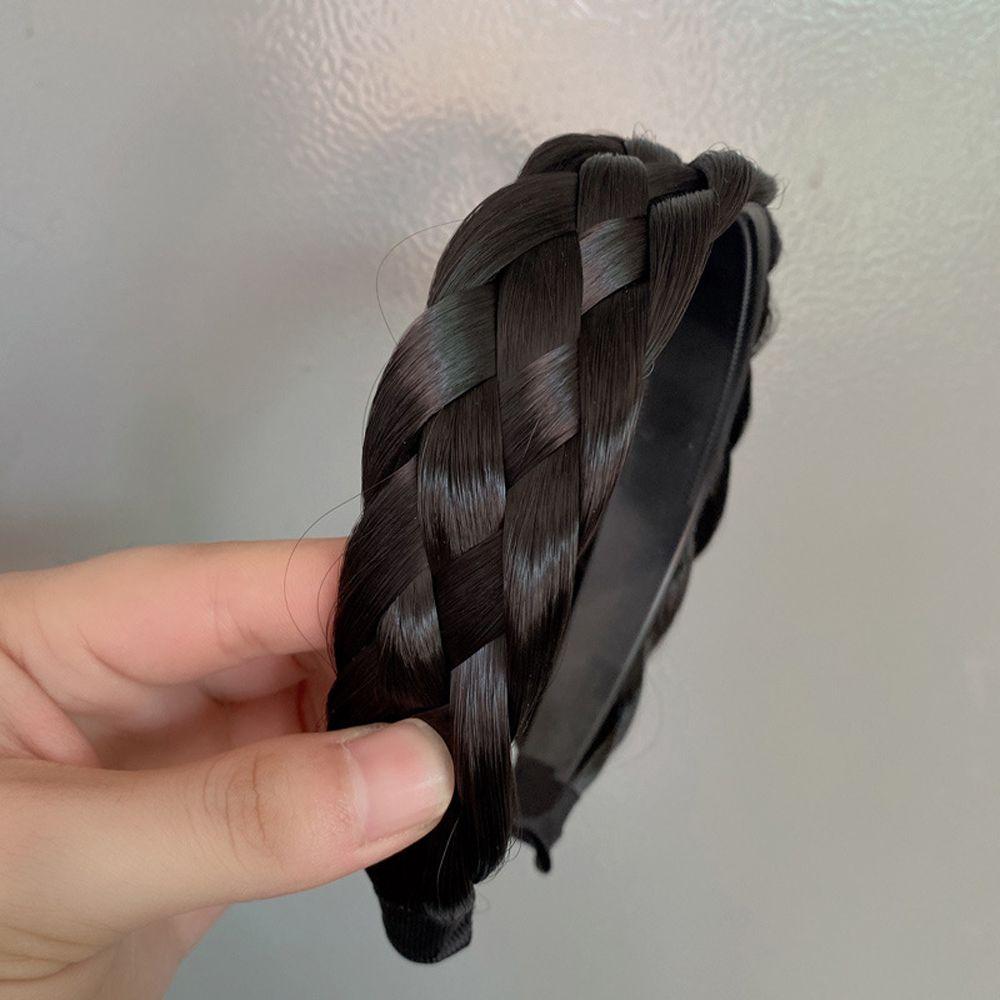 Braid High Cranial Top Artifact Korean Style Headwear Wig Headband Wide Hair Hoop Female Hairbands